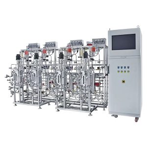 несколько параллельных ферментеров из нержавеющей стали